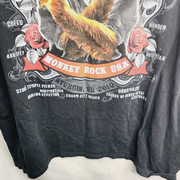 Rock 'N Rev Monkey Rock USA Sturgis, SD Guns N' Roses 2010 Men T-Shirt Large - Picture 3 of 9